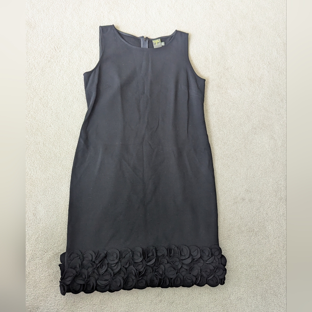 Taylor Black Mini Dress with Floral Detail